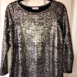 Adrienne Gold and Black Small Long Sleeved Dress